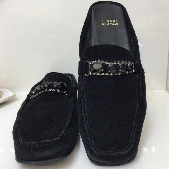 stuart weitzman suede mules